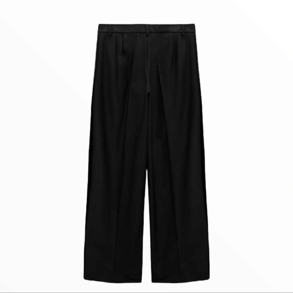 Zara Black Full Length Flap  Pants - Picture 3 of 4